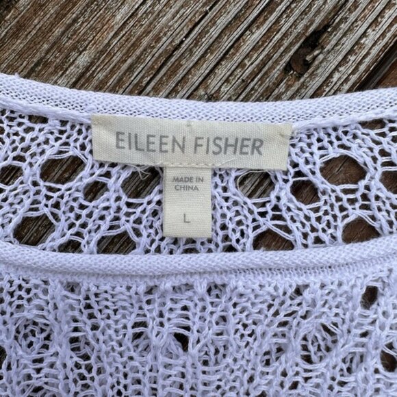 Eileen Fisher Organic Linen Crochet Top - Picture 2 of 4